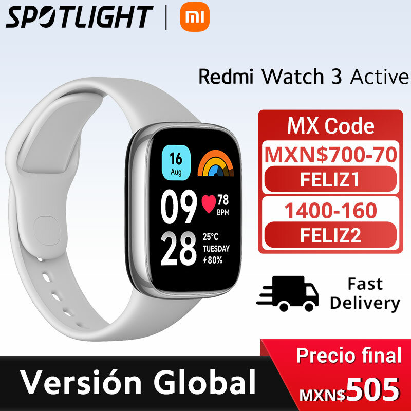 [世界初公開] Xiaomi Redmi Watch 3 Active1.83 インチ LCD ディスプレイ血中酸素心拍数 Bluetooth 電話通話 100 スポーツモード