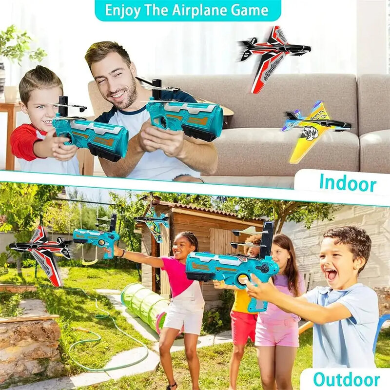 子供の折りたたみ式飛行機シューティングゲーム,屋外の親子スポーツ玩具,3〜5歳の男の子用の飛行機セット