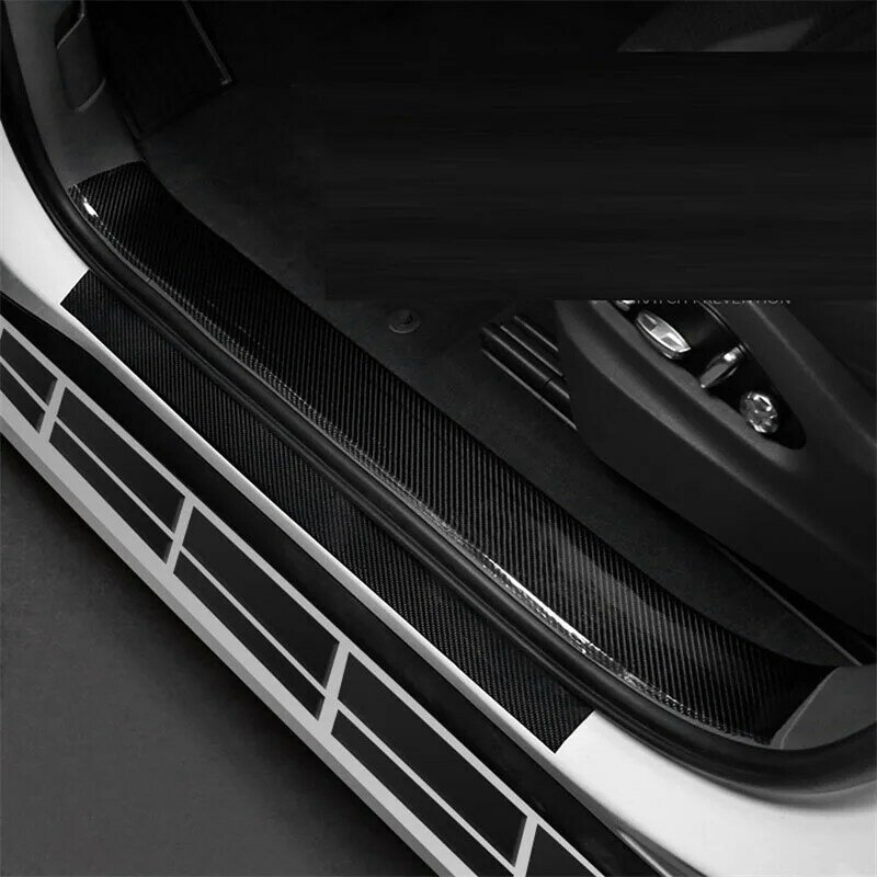 5D Carbon Fiber Car Stickers Protector Car Door Sill Sticker Scratchproof Stickers Protector Auto Bumper Strip Car Protect Tape