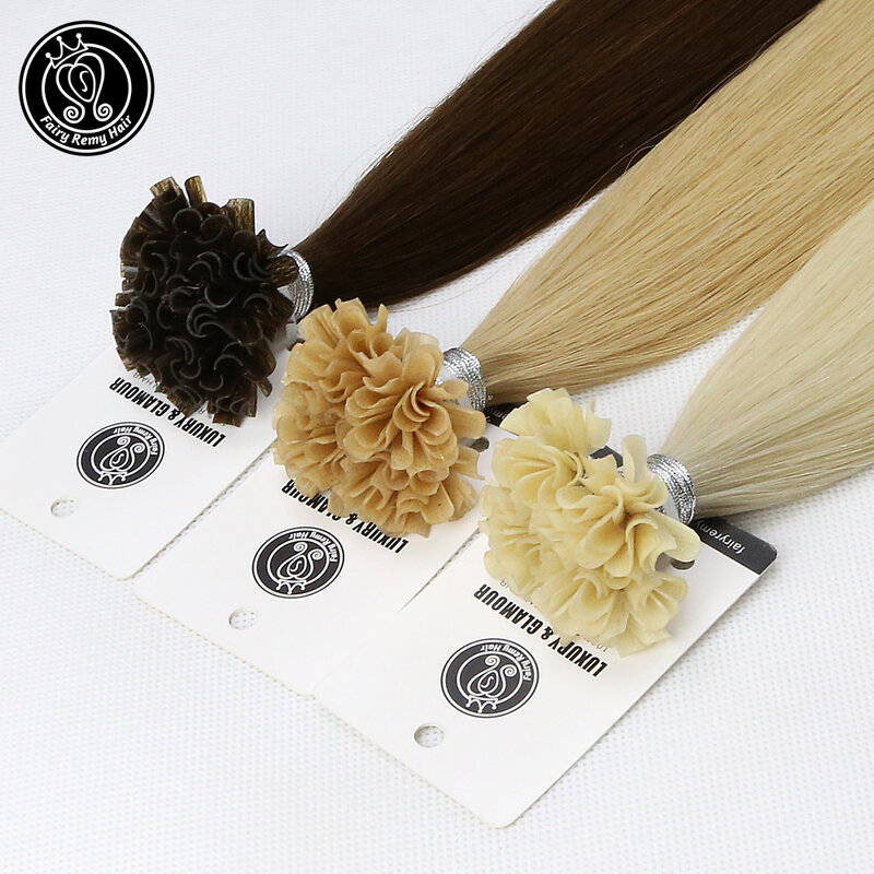 Extensions de cheveux Remy à la kératine u-tip, 0.5g/brin, 12/14 pouces, vrais cheveux naturels soyeux lisses, pré-collés