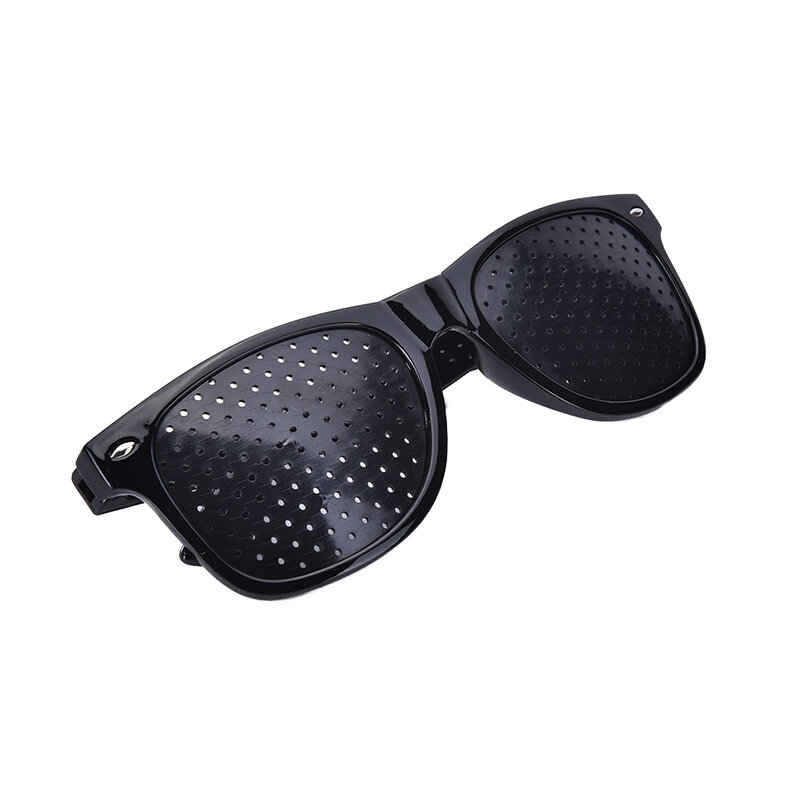 Czarny Unisex do pielęgnacji oczu Pin Eye ćwiczenia okulary okulary z otworkami wzrok poprawić plastik wysokiej jakości
