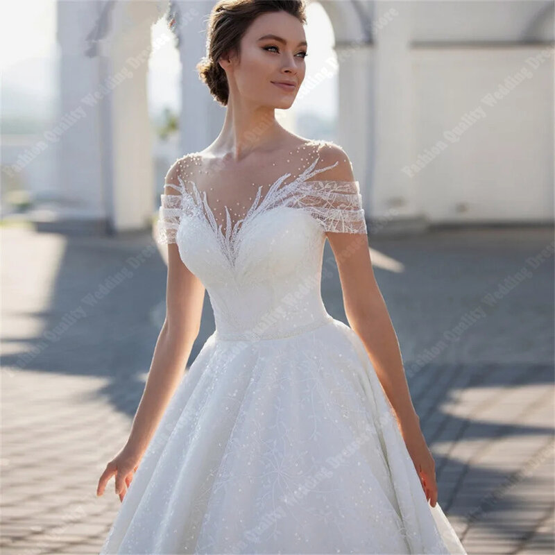 Gaun pernikahan wanita Bohemia 2024 gaun pengantin renda seksi leher-v gaun pengantin pantai tunangan renda tanpa lengan gaun Kereta