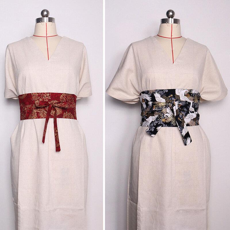 중국 전통 거들 한푸 벨트, 레트로 일본 스타일 코르셋 허리 오비 드레스, 허리띠 띠 스트랩, 기모노 벨트 액세서리