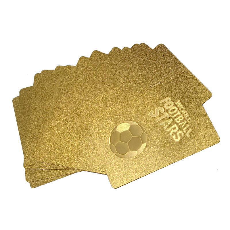 Tarjetas doradas de edición limitada de estrellas del fútbol mundial, tarjetas de Material plástico para jugadores de fútbol, tarjetas de juguete para fanáticos de los niños, paquete de regalo, 27/55 piezas