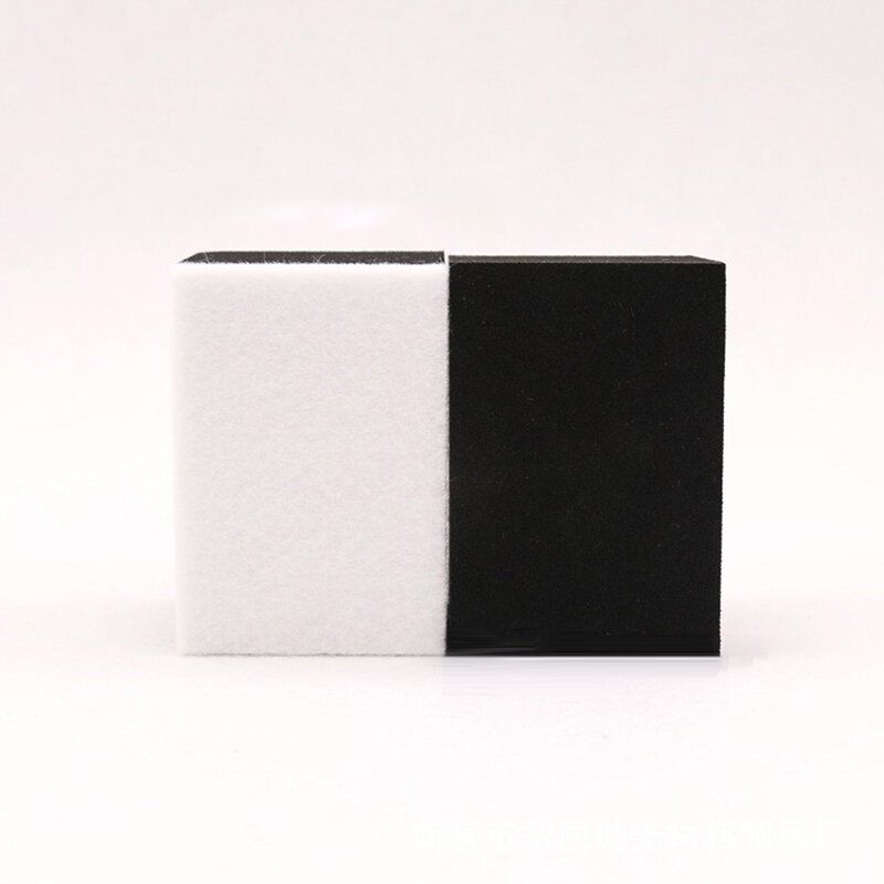 Шерстяное фетровое высокоплотное искусственное керамическое покрытие для автомобиля, прямоугольное 65*43*45 мм, искусственная кожа + шерстяной фетр, белый + черный скраб