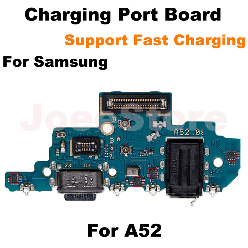 마이크 모듈 USB 고속 충전 커넥터 플렉스 케이블, 충전 포트 보드, 삼성 A72 A73 A52 A53 A33 A23 A24 A14 A13 A12