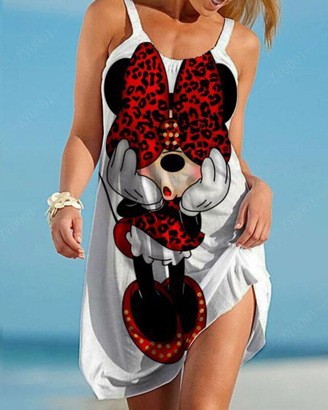 Disney-Vestidos Elegantes de talla grande para mujer, ropa de playa, verano, año 2022
