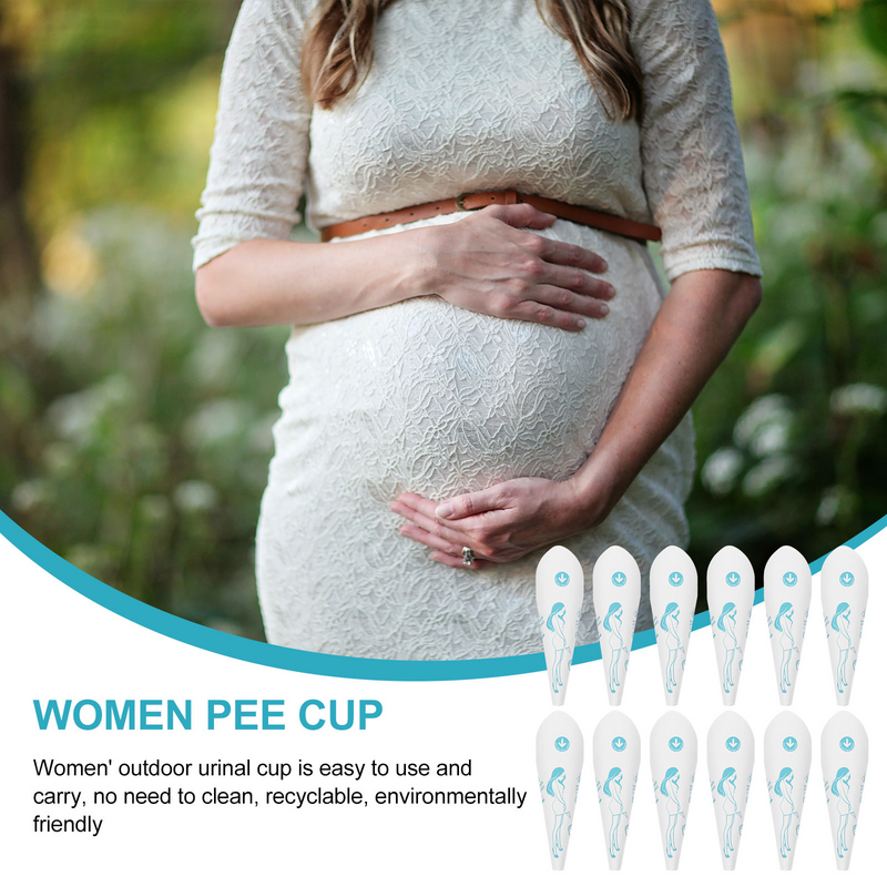 Urinario portátil de papel para mujer embarazada, taza para orinar, embudo para orinar de pie, viaje desechable