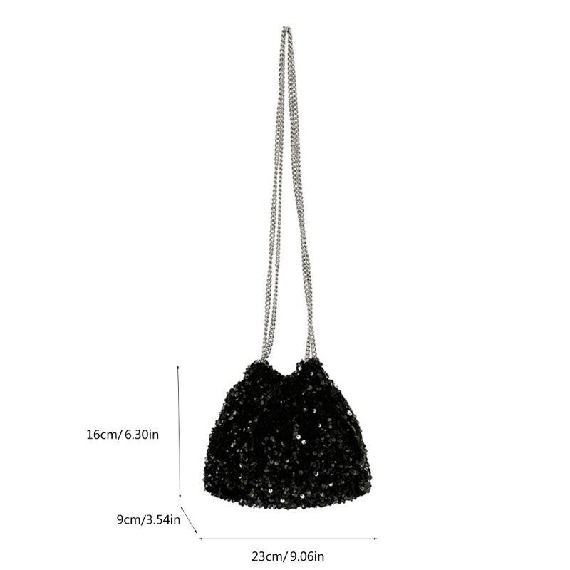 Crossbody 가방 여성용 대용량 어깨 가방 소녀 쇼핑 패션 체인 가방 Pleated Bucket Bag