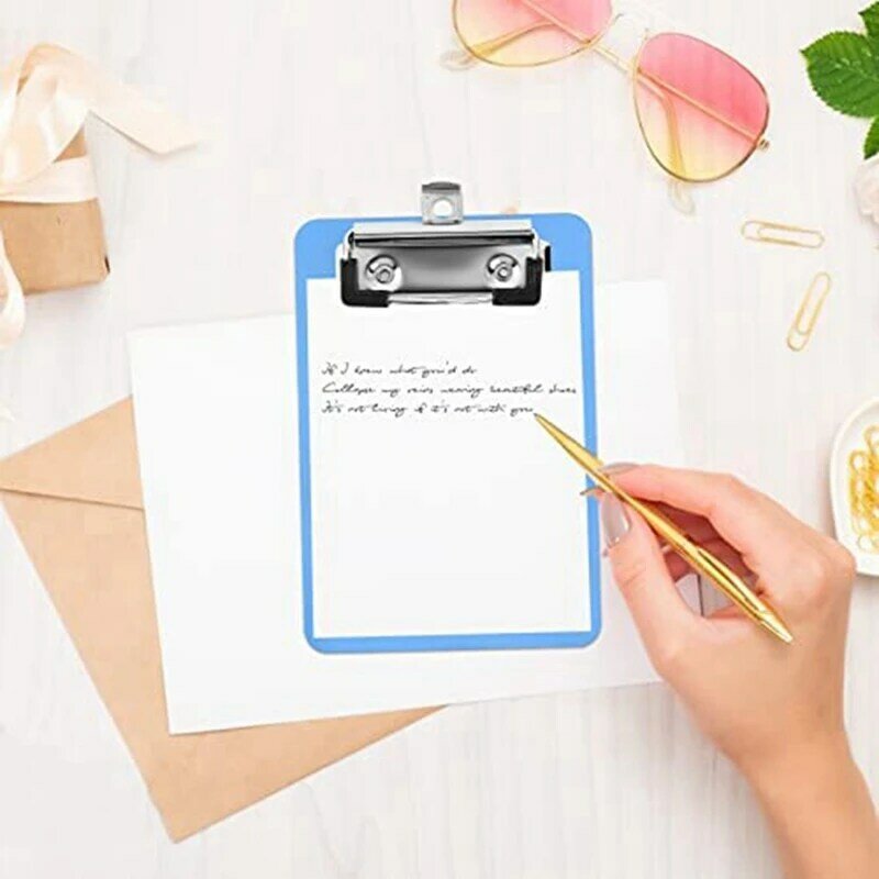 4 Polegada X 6 Polegada Mini Clip Board Clip Notepads Clipboard Memo Tamanho Pocket Plastic Clipboard