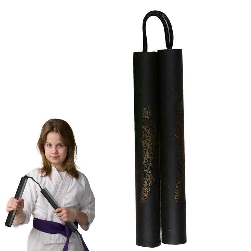 Nunchakus de espuma para artes marciales, cadenas de cuerda de plástico para niños, Kung Fu, Wushu, entrenador para principiantes, 2 unidades por lote