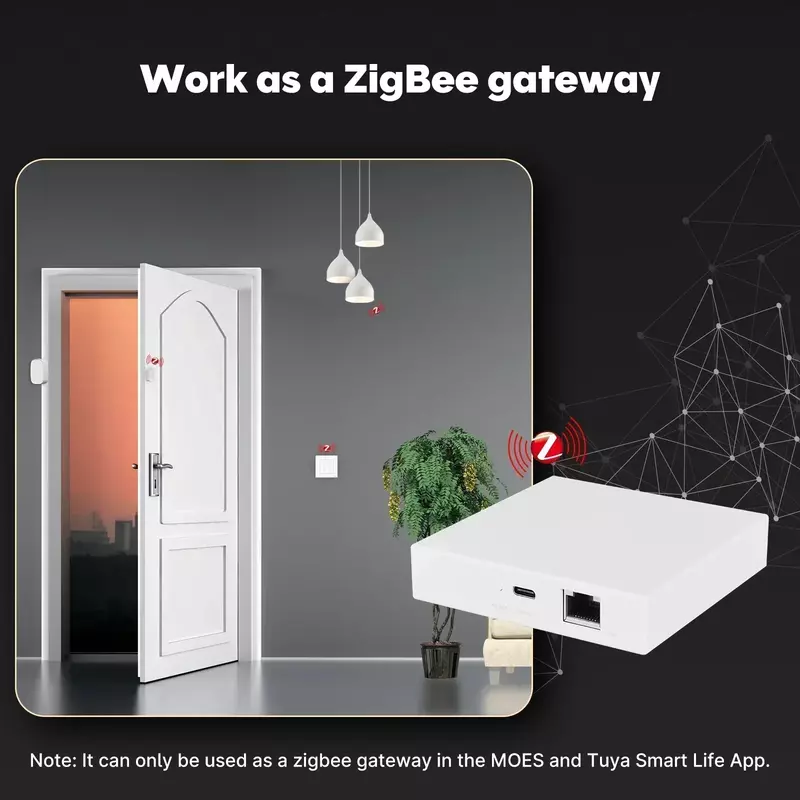 Резьбовой шлюз MOES Tuya Zigbee, хаб для умного дома, голосовое управление, умные предметы, Google Alexa