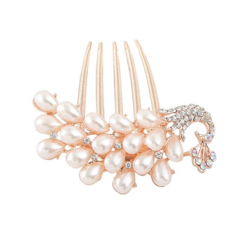 Peine de perlas para el cabello, accesorio elegante de mariposa, bobina de nudo, inserciones de inserción de cabello de aleación, Rin V7X3