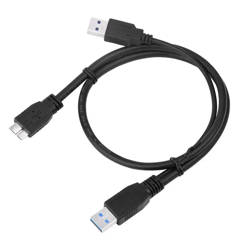 HDD USB 3.0 타입 A to 마이크로 B Y 케이블, 외장 모바일 하드 드라이브 디스크 데이터 케이블용 USB3.0 데이터 코드