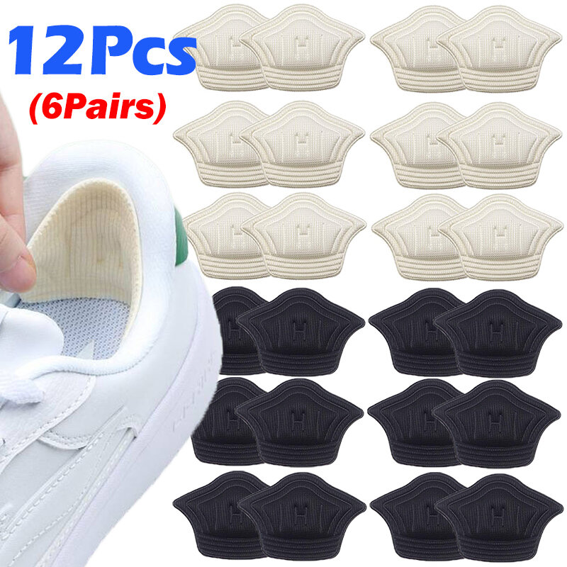 12 pçs palmilhas remendo calcanhar almofada para sapatos de desporto tamanho ajustável antiwear pés almofada inserção palmilha calcanhar protetor volta adesivo