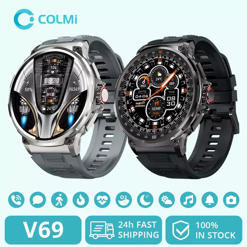 COLMI V69 1.85 인치 HD 블루투스 통화 스마트 시계 남자 스포츠 피트니스 트래커 하트 모니터 710mAh 스마트 워치 XIAOMI 안드로이드