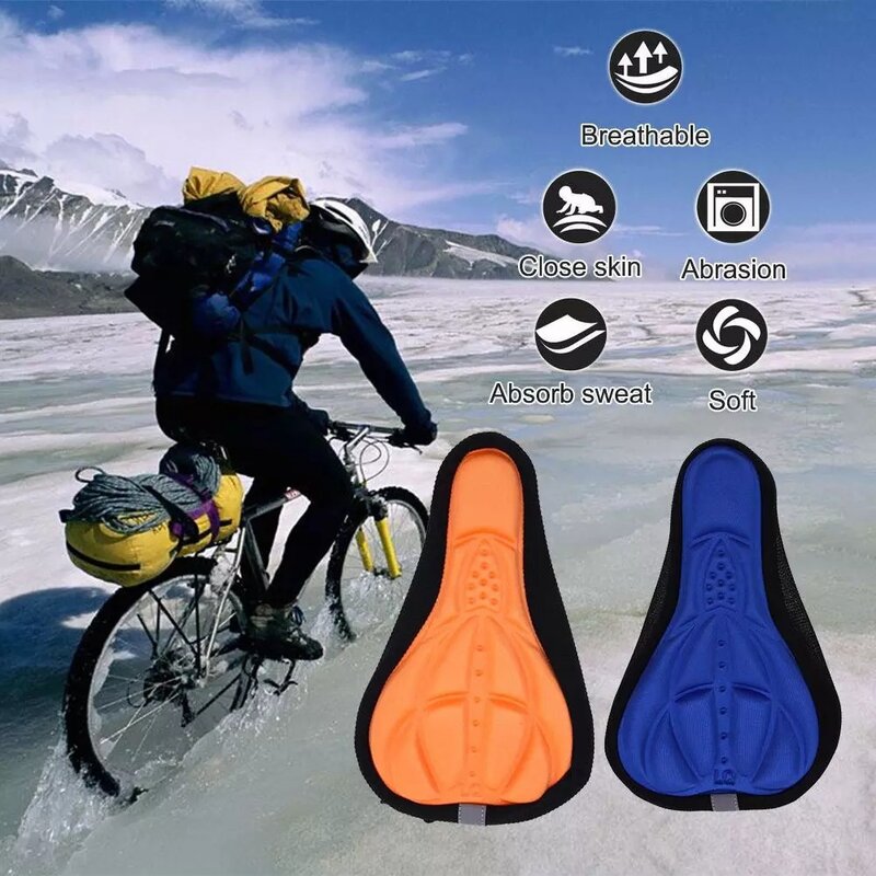 Macio e confortável 3d sela de bicicleta, almofada de espuma respirável, ciclismo almofada do assento, acessórios de mountain bike, novo