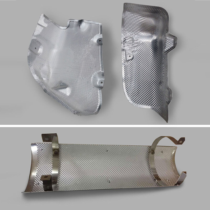 Embossed Aluminum Heat Shield Heat Shield Firewal Floor Pan Fuel Tank Silver Turbo Manifold 300mm X 500mm Aluminum