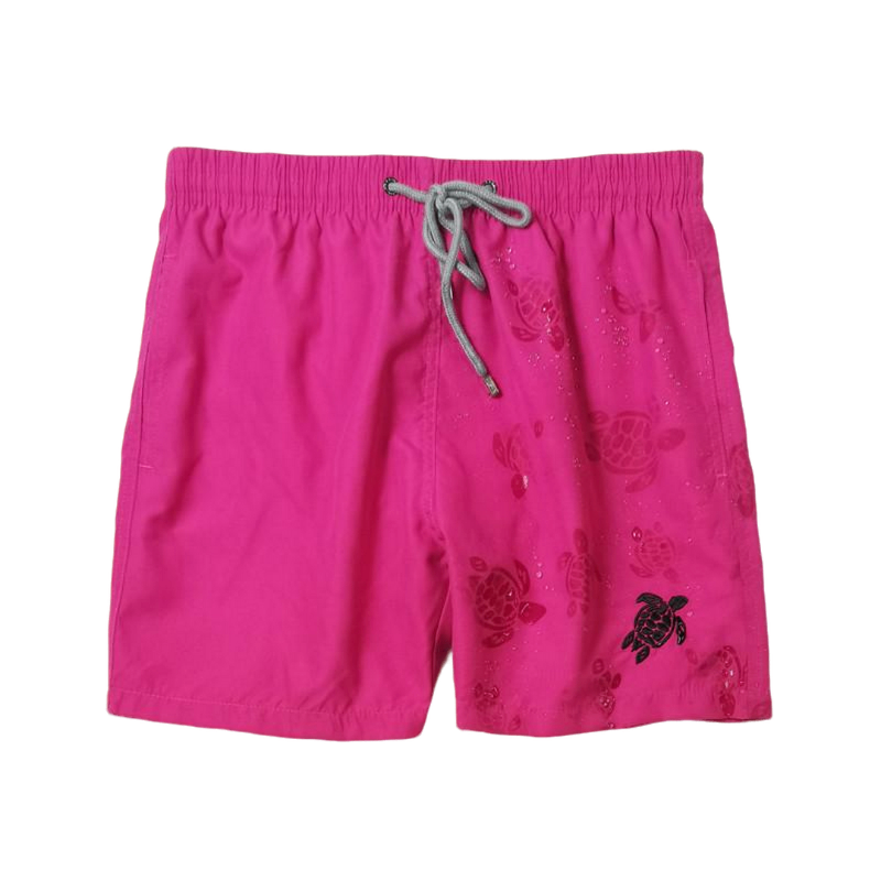 24. Modne haftowane spodnie kąpielowe z żółwiem Elastyczne, wodoodporne, szybkoschnące spodnie plażowe Wakacyjny wzór wyświetlania wody Wakacje