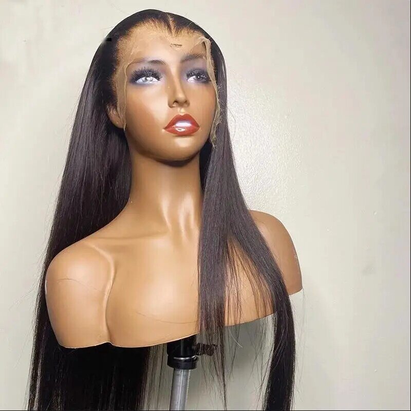 Natural Soft 26"Silky Straight 180Density Lace Front Wig For Black Women BabyHair Black Glueless Preplucked Heat Resistant Daily