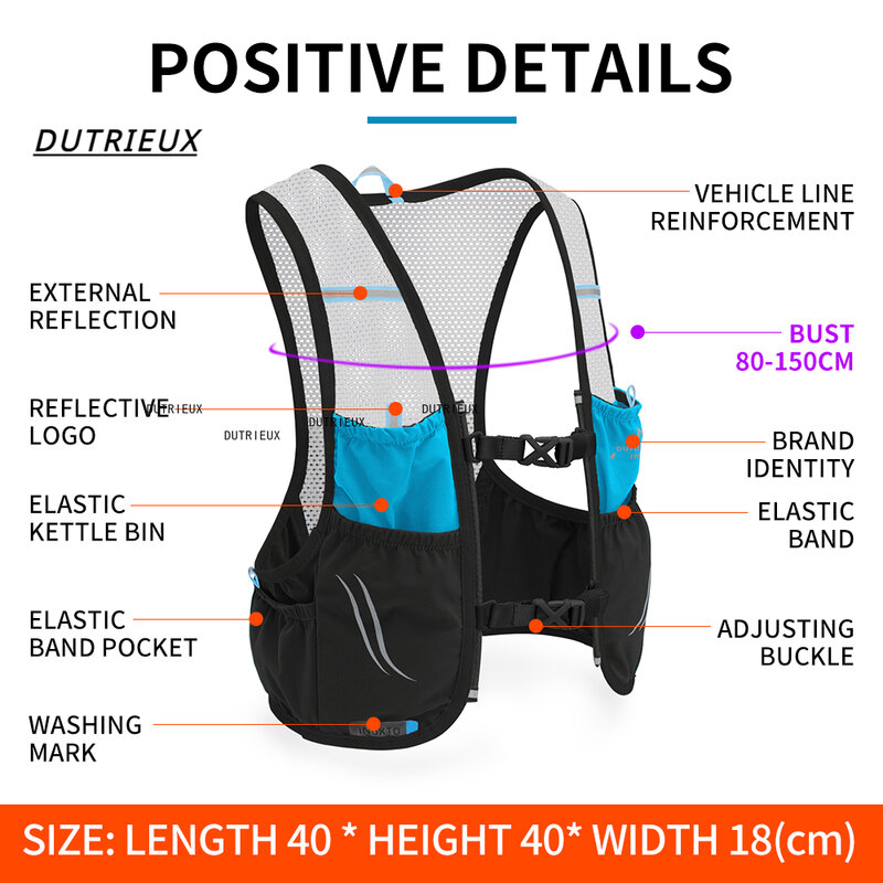 Ransel lari ringan rompi hidrasi cocok untuk sepeda maraton Hiking ultrlight dan tas air 2L portabel