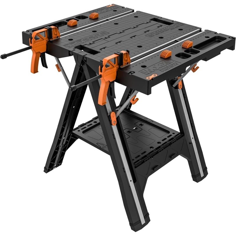 Worx pegasus 2-in-1折りたたみ式作業テーブルとaworse、簡単なセットアップポータブルワークベンチ、軽量ワークベンチ、31 "w x 25" d x 32 "h