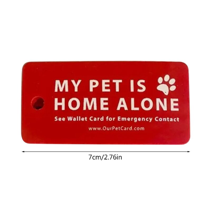 Dog Cat are Home Alone Alert Emergency Card and Key Tag with Emergency Contact Call Card Pets Emergency Contact Dropship