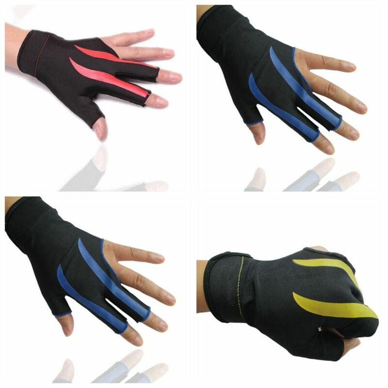 Guante de billar de tres dedos, accesorio antideslizante para la mano izquierda, nailon, transpirable, accesorios de Fitness
