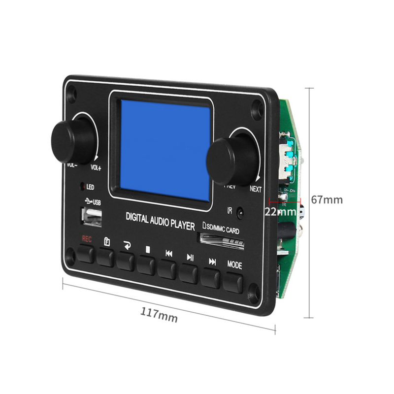 بلوتوث WAV MP3 فك الصوت ، فتحة USB TF ، لوحة بطاقة مع جهاز التحكم عن بعد للسيارة ، مكبر للصوت المنزل ، TDM157