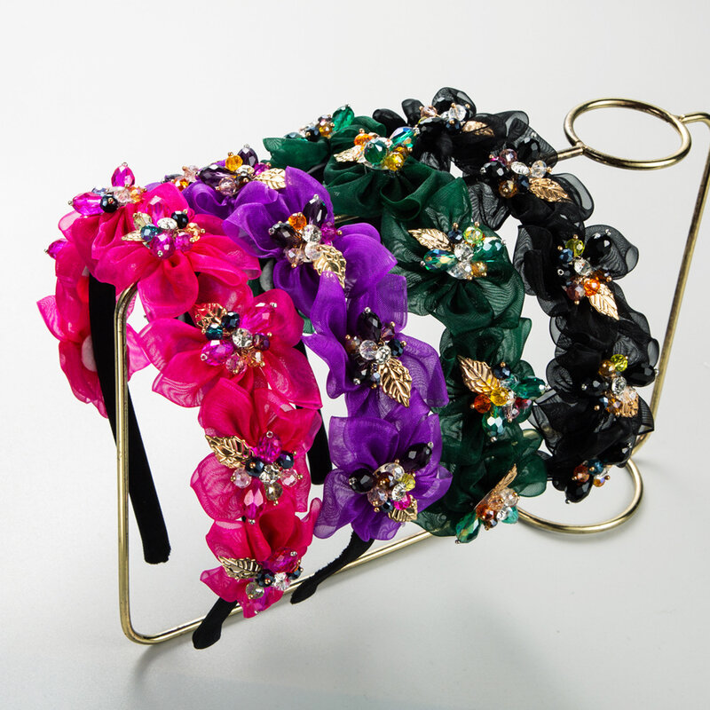 Новое поступление, модная благородная повязка для волос с цветами, изысканный Универсальный головной убор для женщин