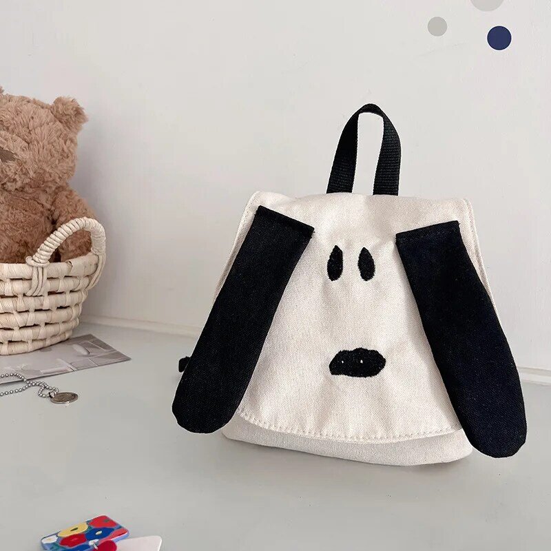Новинка 2023, Детский рюкзак, мультяшная милая собака, модная детская контрастная холщовая дорожная сумка для мальчиков и девочек