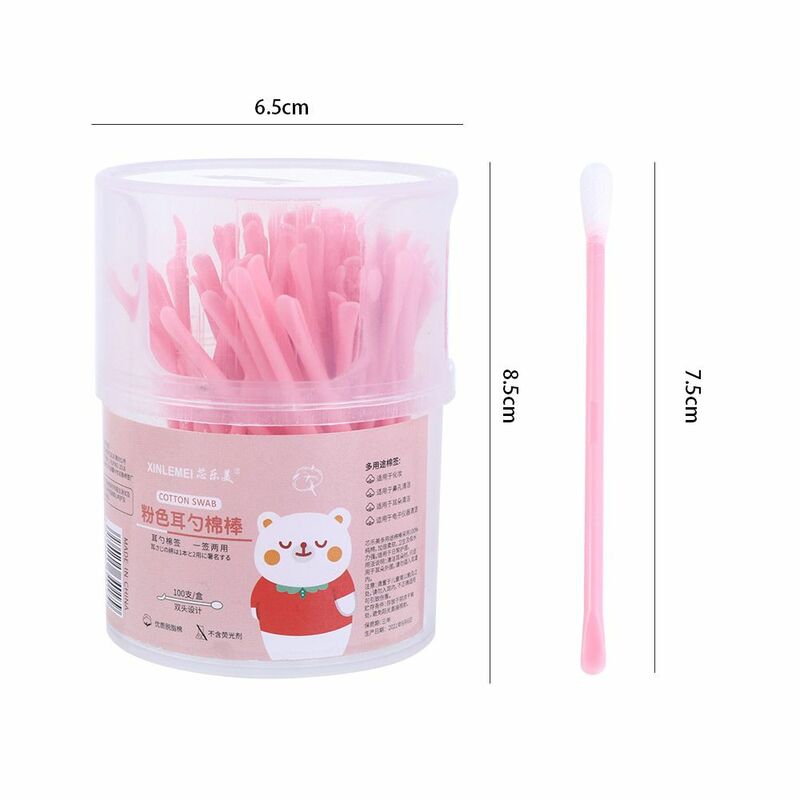 2-In-1 Cotton Swabs Ear Spoons Women Makeup Cotton Buds Tip For Wood Sticks Nose Ears Cleaning Health Care Tools