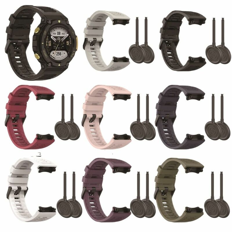 Bracelet de montre en silicone pour Huami Amazfit T-Rex 2 SmartWatch, Bracelet, Bracelet, Ceinture, Mode
