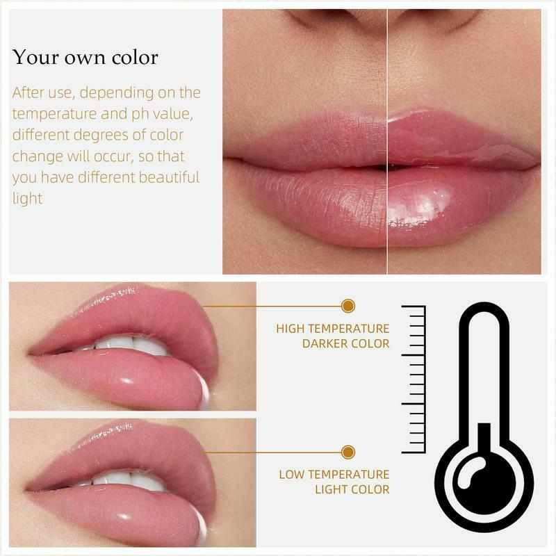 Brillo de labios transparente que cambia de Color por temperatura, Copa antiadherente, barra de labios teñida, hidratante multifuncional, mancha de labios