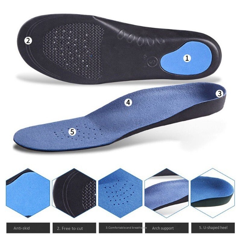 KULIPAO Flat Feet Arch Support Insoles Orthopedic Height 3Cm High Quality 3D Premium Comfortable Plush Cloth Orthotic Insoles Fo