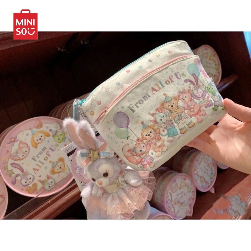 MINISO-Bolsa de maquillaje con estampado de dibujos animados de Disney para niños, bolso con monedero para Fiesta de Primavera, Tony Lingna Belle, Duffy Bear, 2024