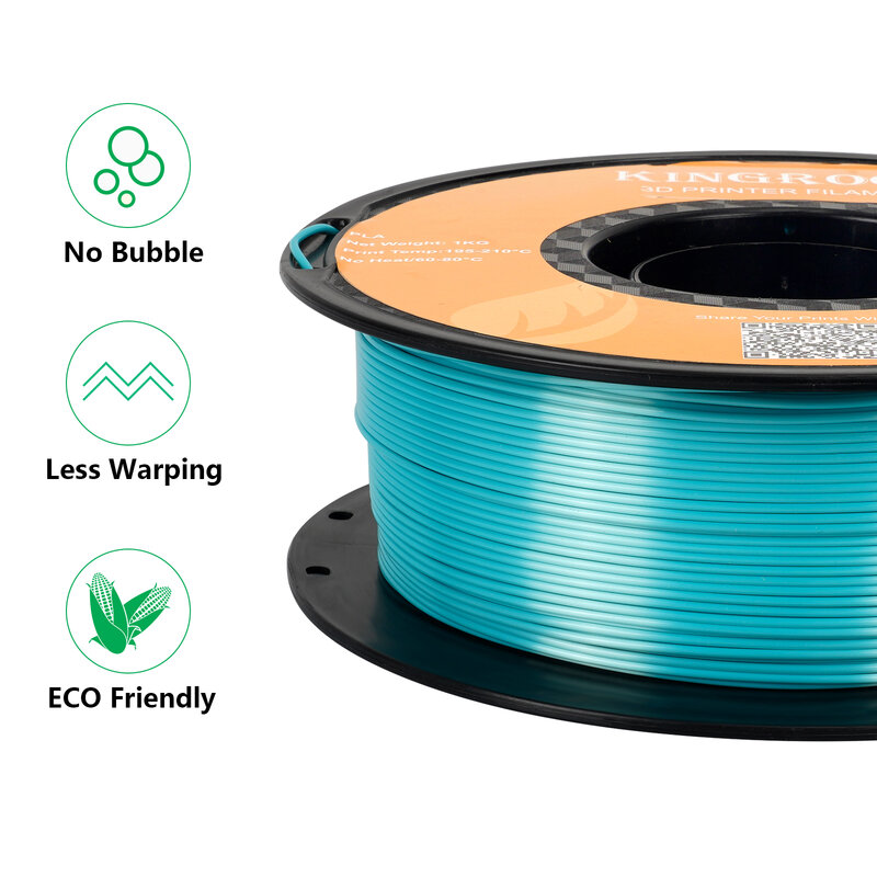 KINGROON 10kg(22lbs) Silk PLA Filaments Mix Color 3D Printer Filament,  PLA Shiny Filament 1.75 mm Free Shipping From USA
