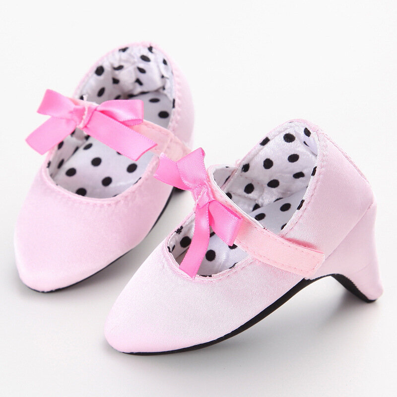 Sweet Infant Toddlers Baby High Heels Soft Sole Evening Party Wear Shoes Child Girl Footwear Festival Accessories