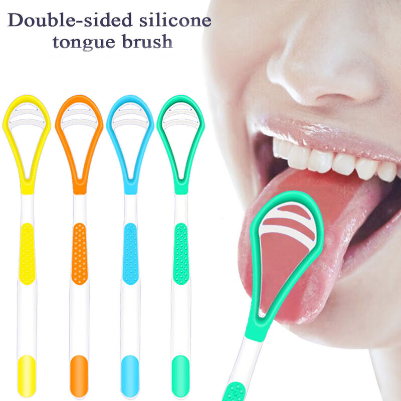 Tongue Cleaner For Adult Reusable Double-sided Tongue Cleaning Scraper Brush Professional Tongue Cleaner Oral Care Tools
