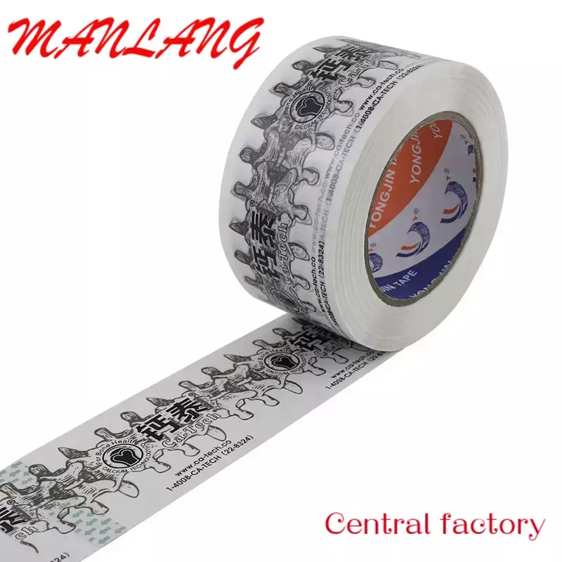 Cinta de embalaje con impresión de logotipo personalizado para sellado de cartón, cinta adhesiva Bopp, cinta de embalaje delicada