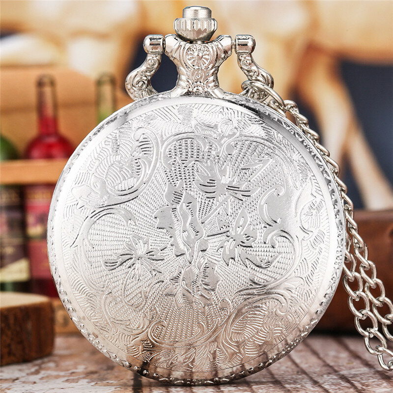 Antique Black/silver/gold Hollw Out Girl Skull Design Unisex Quartz Analog Pocket Watch Sweater Chain Christmas Eve Gift Reloj