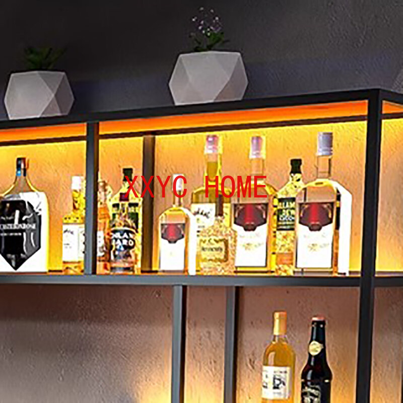 Estante de exhibición de licor montado en la pared para Bar, almacenamiento de vino para Club comercial, Whisky, Adega, Barzinho, muebles para licor