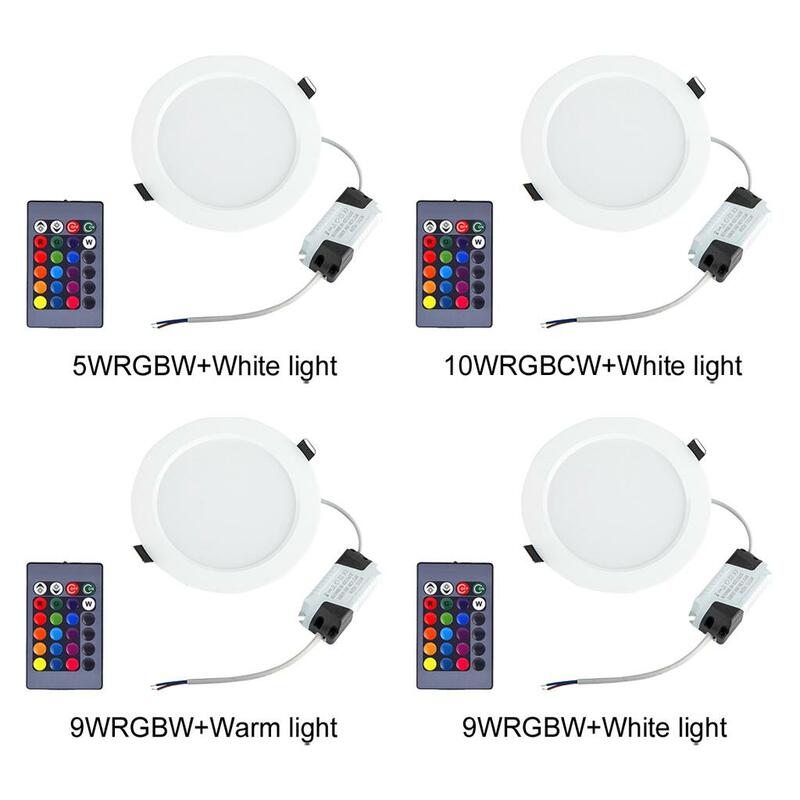Luzes de teto redondas, RGBW Downlights, Lâmpada para sala e quarto