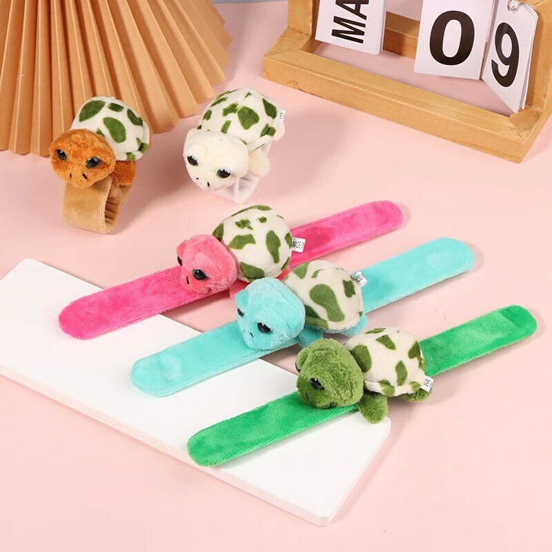 Plush Turtle Slap Bracelet for Kids, Cute Turtle Wristband, Slap Rings, Toy, Party Favor, Birthday Gifts