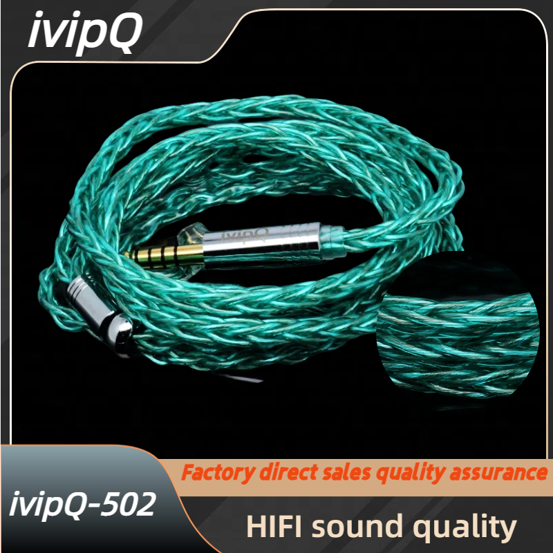 Ivipq-502 8-core occ banhado a prata grafite fone de ouvido upgrade cabo, 3.5mm/4.4mm, mmcx/0.78mm/IE900 para a juventude m5