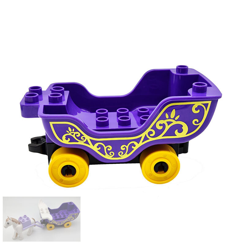 Nuovi grandi blocchi di costruzione giocattoli per bambini cartone animato principessa carrozza auto aereo modello di veicolo mattoni di grandi dimensioni regalo per i bambini