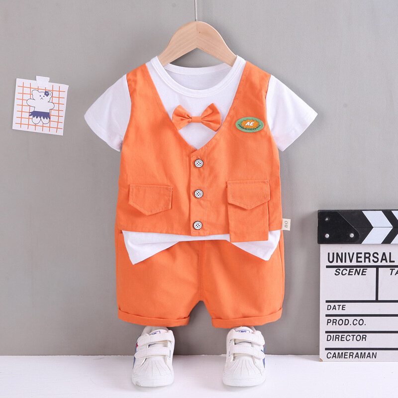 New Summer Baby Clothes Suit Children Boys Casual T-Shirt Shorts 2Pcs/Sets Toddler Fashion Cotton Costume Infant Kids Tracksuits