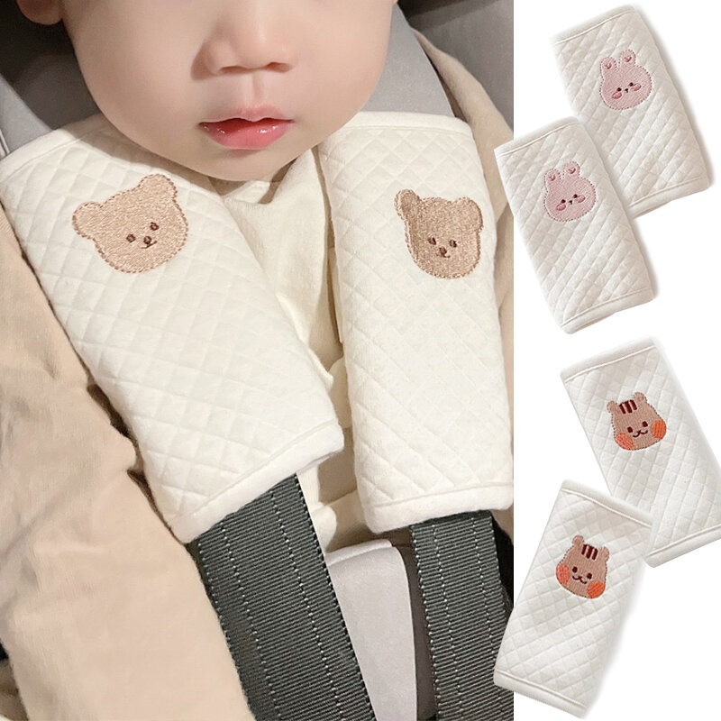 Cinto de segurança Acessórios para o bebê, alça de ombro, proteção no peito, almofada do assento do veículo para criança, almofada macia, anti-estrangulamento