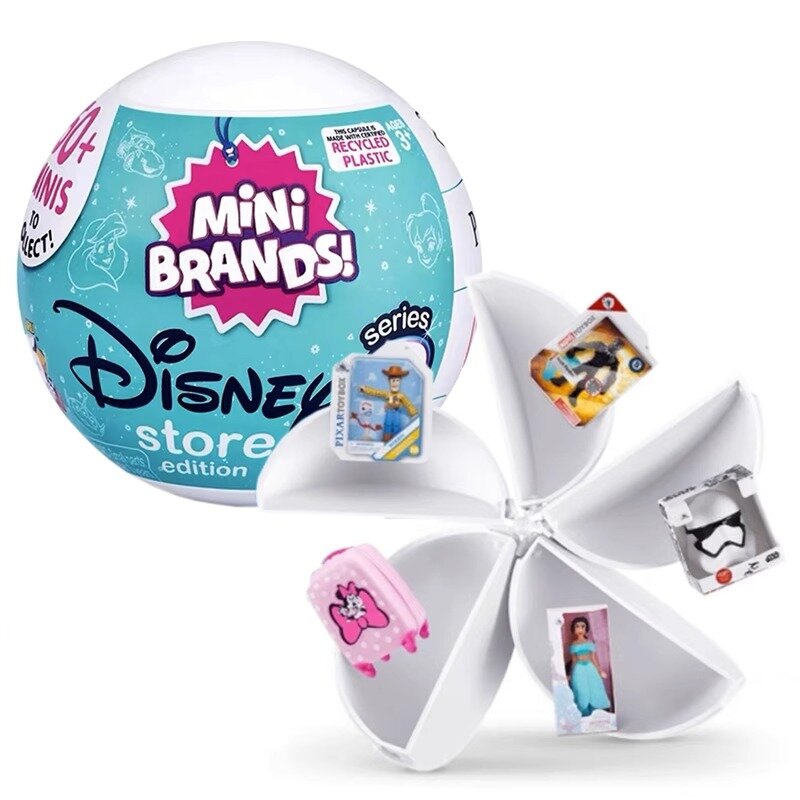Disney-Gashapon Brinquedo Cápsula Infantil, 5 Surprise, Mini Marcas, Bola para Cegos, Brinquedos em Miniatura, Desenhos Animados, Brinquedos Colecionáveis, Presente de Aniversário