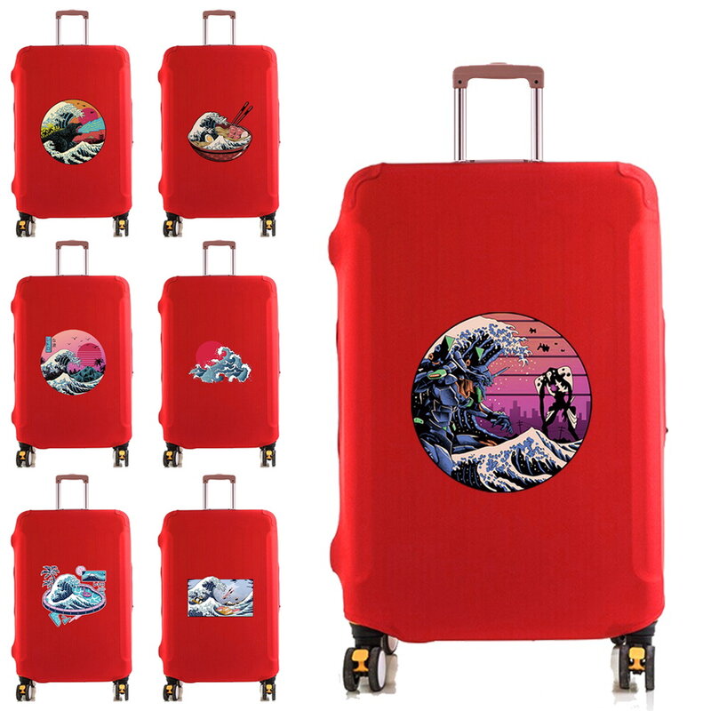 Housse de protection élastique pour valise de voyage, accessoires de voyage, avec motif ondulé imprimé, 18 ~ 28 pouces